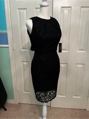 Lulu's Black Lace Midi Sheath Dress